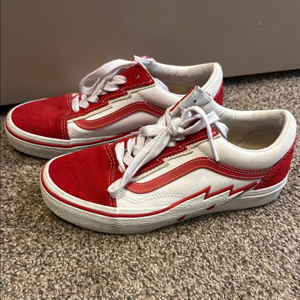 Vans Red and White Women's Sneakers